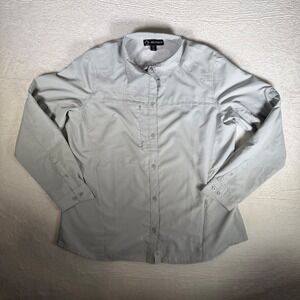 DRI DUCK Longhorn Steakhouse Work Shirt Mens XL Gray Long Sleeve Button Up
